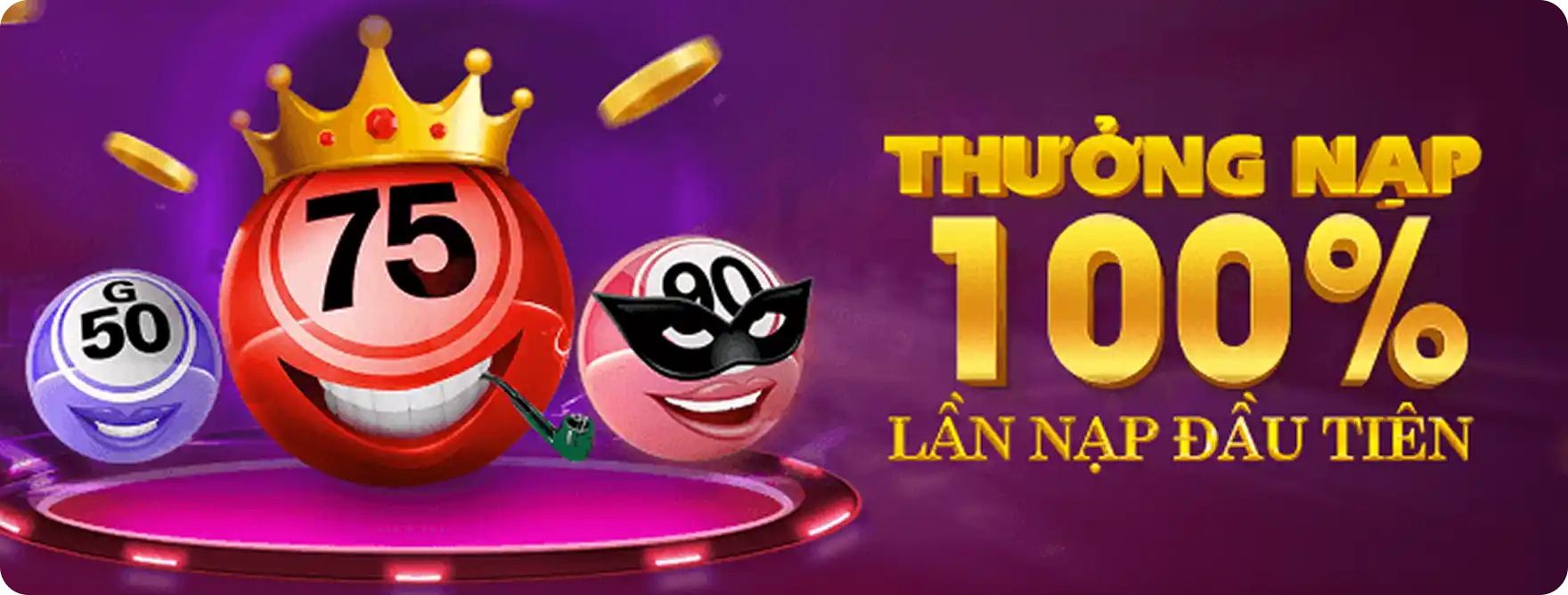 thưởng 100% lần nạp đầu
